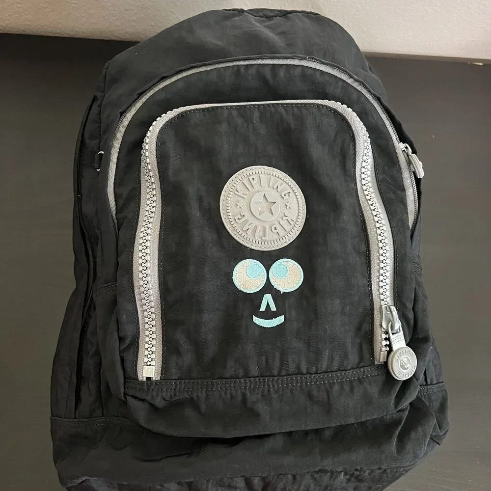 Kipling Hiker Expandable Backpack -Black Mint‎ Trim